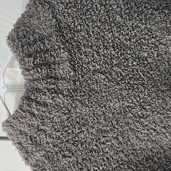 Barefoot Dreams Cozychic Beach Poncho Striped Fringe Gray Black One Size - Picture 3 of 11